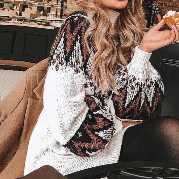 Fair Isle Nordic Sweater Dress - Picture 2 of 8